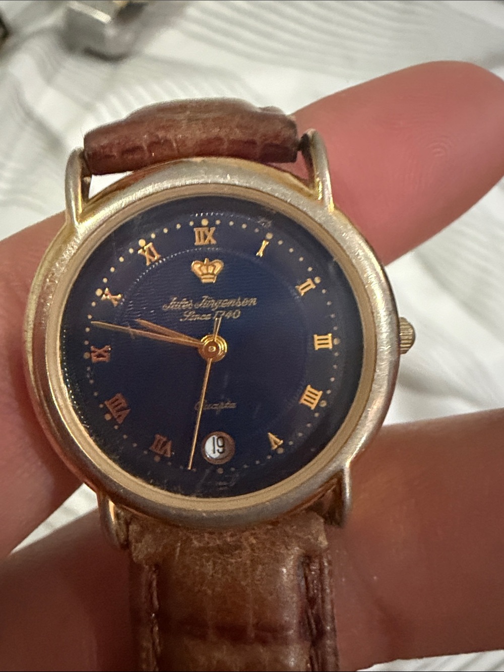Blue Dial Gold-Tone Automatic Watch